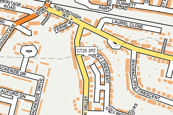 CT20 3PZ map - OS OpenMap – Local (Ordnance Survey)