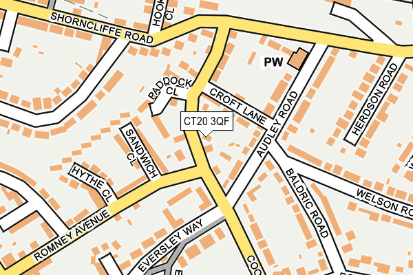 CT20 3QF map - OS OpenMap – Local (Ordnance Survey)