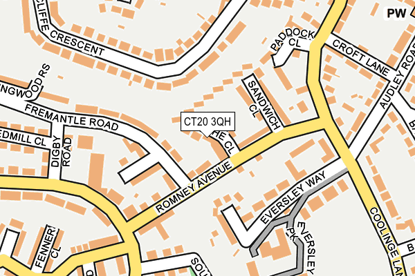 CT20 3QH map - OS OpenMap – Local (Ordnance Survey)