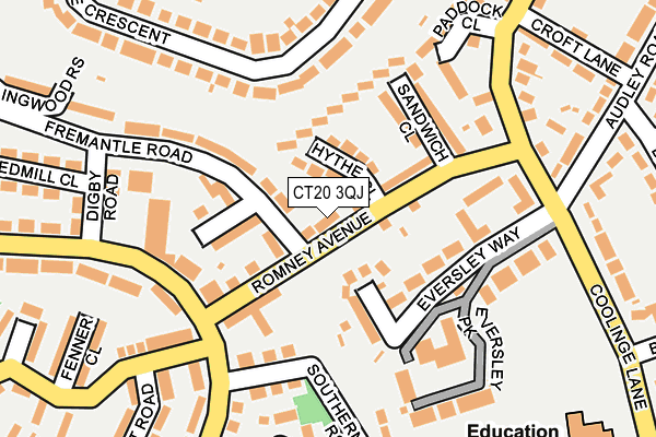 CT20 3QJ map - OS OpenMap – Local (Ordnance Survey)