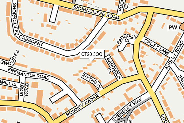 CT20 3QQ map - OS OpenMap – Local (Ordnance Survey)