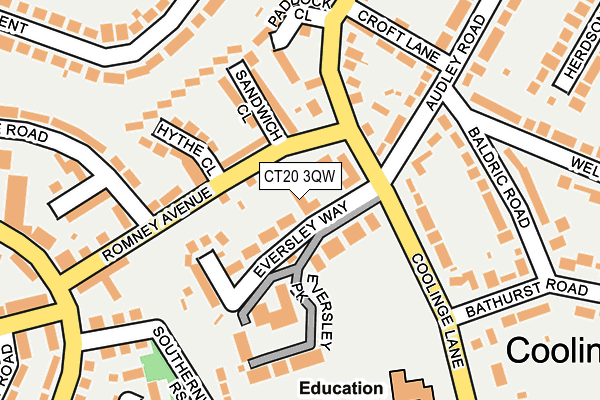 CT20 3QW map - OS OpenMap – Local (Ordnance Survey)