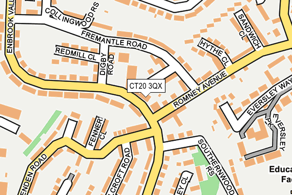 CT20 3QX map - OS OpenMap – Local (Ordnance Survey)