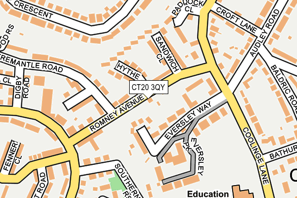 CT20 3QY map - OS OpenMap – Local (Ordnance Survey)