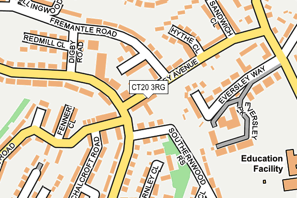 CT20 3RG map - OS OpenMap – Local (Ordnance Survey)