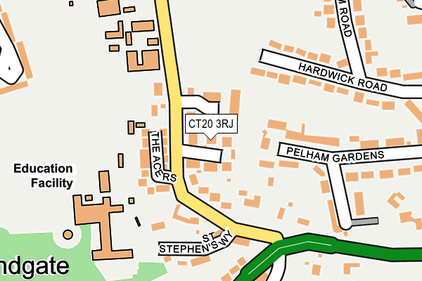 CT20 3RJ map - OS OpenMap – Local (Ordnance Survey)