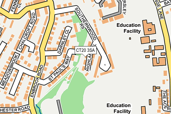 CT20 3SA map - OS OpenMap – Local (Ordnance Survey)