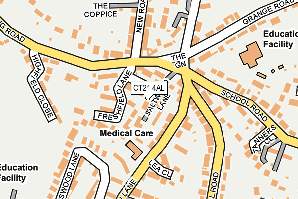CT21 4AL map - OS OpenMap – Local (Ordnance Survey)