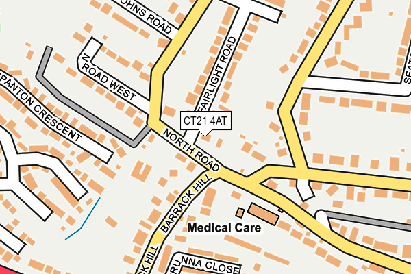 CT21 4AT map - OS OpenMap – Local (Ordnance Survey)