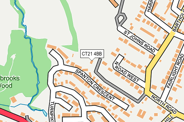 CT21 4BB map - OS OpenMap – Local (Ordnance Survey)