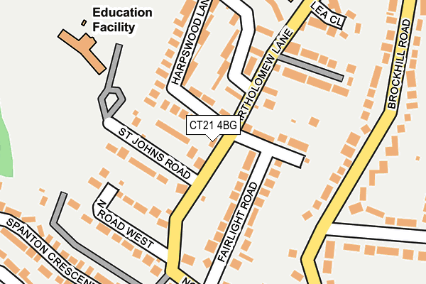 CT21 4BG map - OS OpenMap – Local (Ordnance Survey)