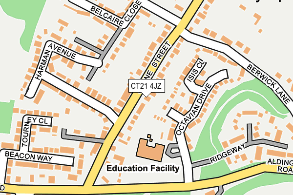 CT21 4JZ map - OS OpenMap – Local (Ordnance Survey)