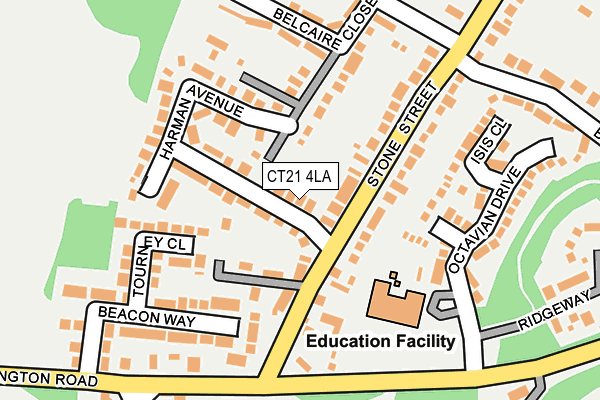CT21 4LA map - OS OpenMap – Local (Ordnance Survey)