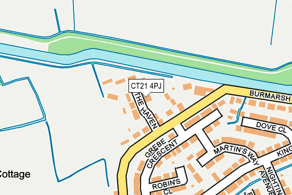 CT21 4PJ map - OS OpenMap – Local (Ordnance Survey)