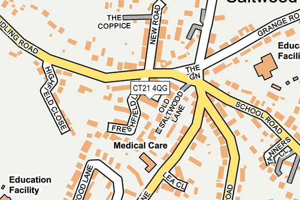 CT21 4QG map - OS OpenMap – Local (Ordnance Survey)