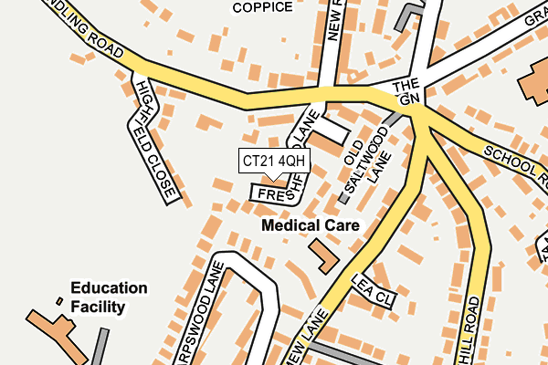 CT21 4QH map - OS OpenMap – Local (Ordnance Survey)