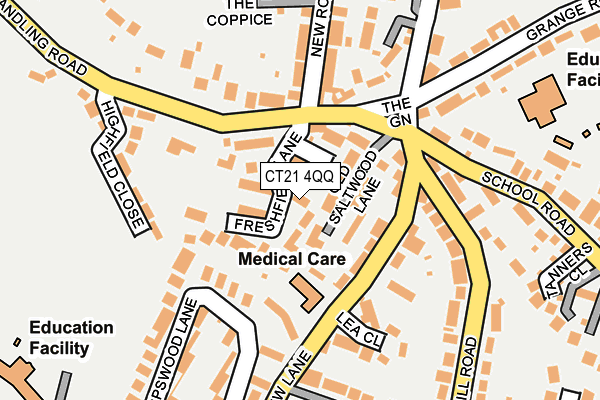CT21 4QQ map - OS OpenMap – Local (Ordnance Survey)