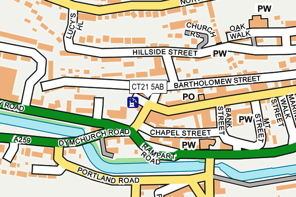 CT21 5AB map - OS OpenMap – Local (Ordnance Survey)