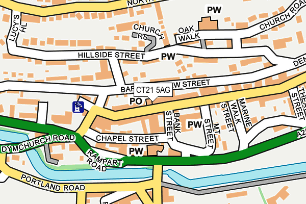 CT21 5AG map - OS OpenMap – Local (Ordnance Survey)