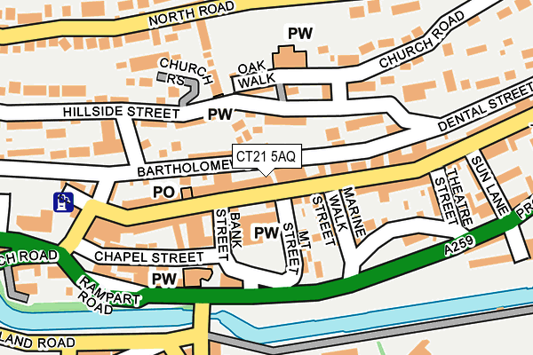 CT21 5AQ map - OS OpenMap – Local (Ordnance Survey)