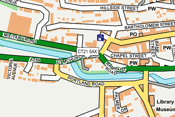 CT21 5AX map - OS OpenMap – Local (Ordnance Survey)