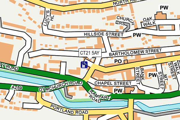 CT21 5AY map - OS OpenMap – Local (Ordnance Survey)