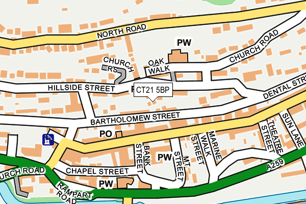 CT21 5BP map - OS OpenMap – Local (Ordnance Survey)