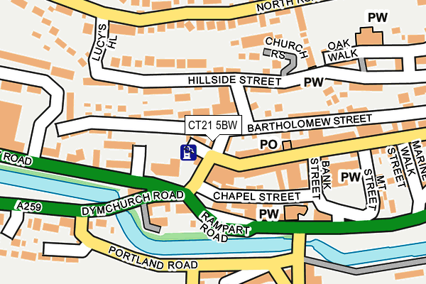 CT21 5BW map - OS OpenMap – Local (Ordnance Survey)