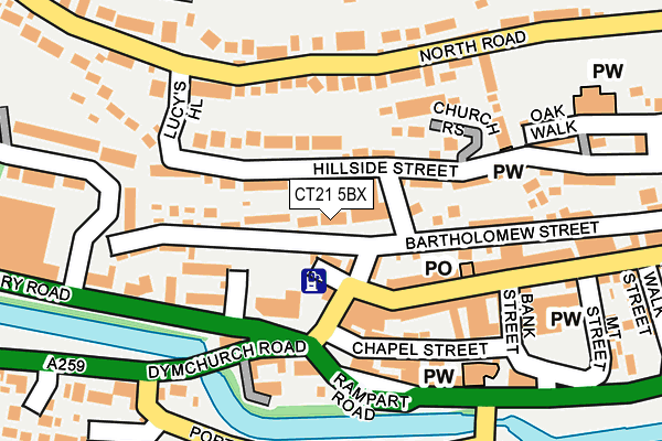 CT21 5BX map - OS OpenMap – Local (Ordnance Survey)