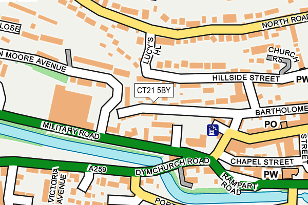 CT21 5BY map - OS OpenMap – Local (Ordnance Survey)