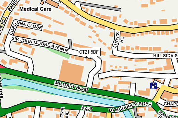 CT21 5DF map - OS OpenMap – Local (Ordnance Survey)