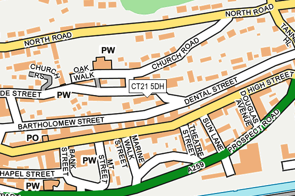 CT21 5DH map - OS OpenMap – Local (Ordnance Survey)