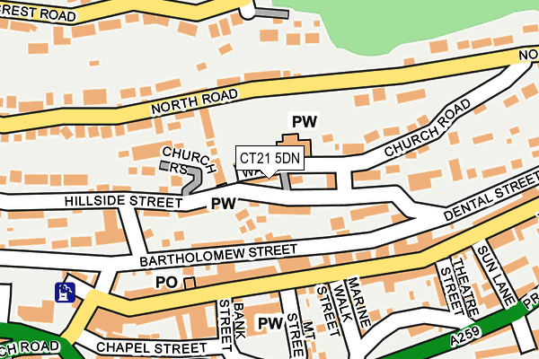CT21 5DN map - OS OpenMap – Local (Ordnance Survey)