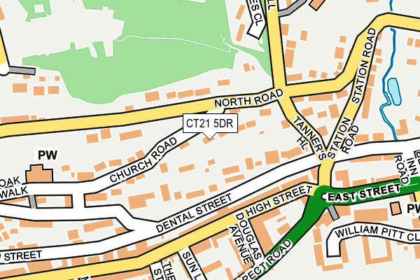 CT21 5DR map - OS OpenMap – Local (Ordnance Survey)