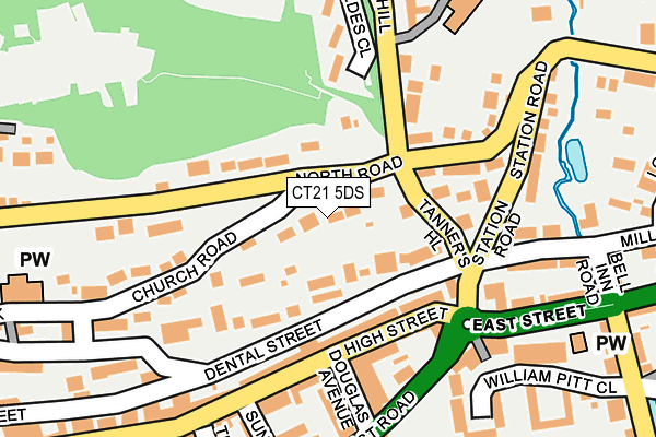 CT21 5DS map - OS OpenMap – Local (Ordnance Survey)