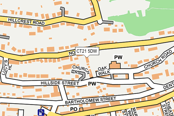 CT21 5DW map - OS OpenMap – Local (Ordnance Survey)