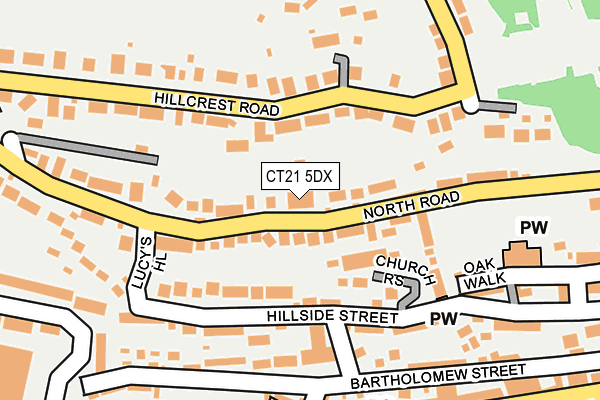 CT21 5DX map - OS OpenMap – Local (Ordnance Survey)