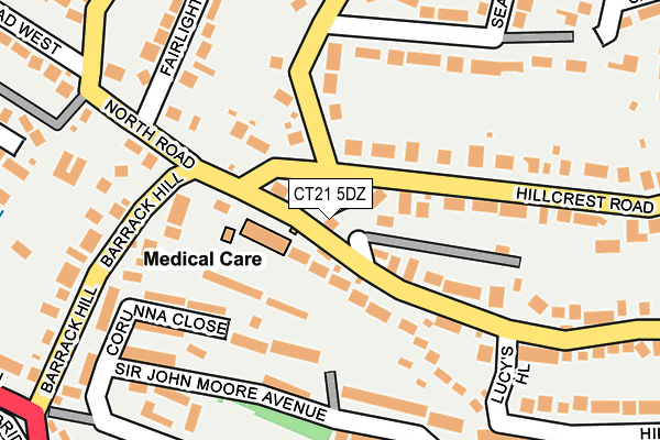 CT21 5DZ map - OS OpenMap – Local (Ordnance Survey)