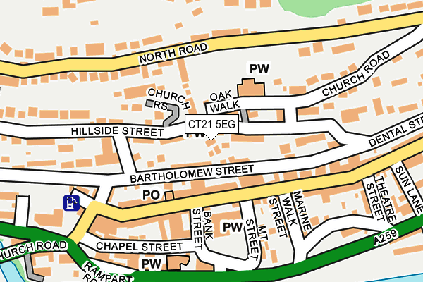 CT21 5EG map - OS OpenMap – Local (Ordnance Survey)