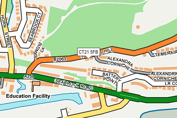 CT21 5FB map - OS OpenMap – Local (Ordnance Survey)