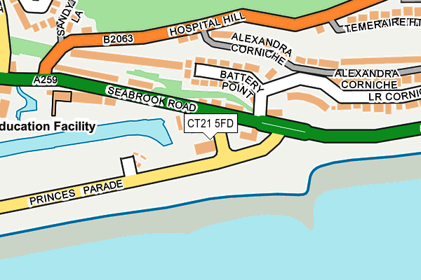 CT21 5FD map - OS OpenMap – Local (Ordnance Survey)