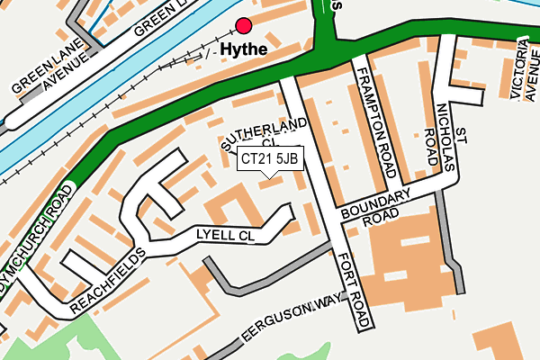 CT21 5JB map - OS OpenMap – Local (Ordnance Survey)