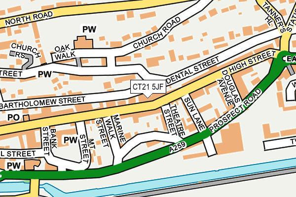 CT21 5JF map - OS OpenMap – Local (Ordnance Survey)