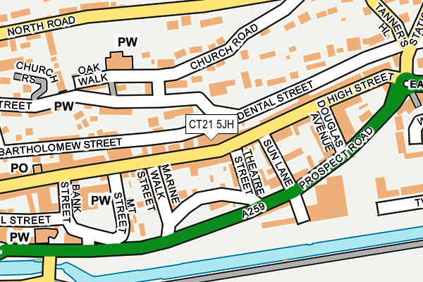 CT21 5JH map - OS OpenMap – Local (Ordnance Survey)