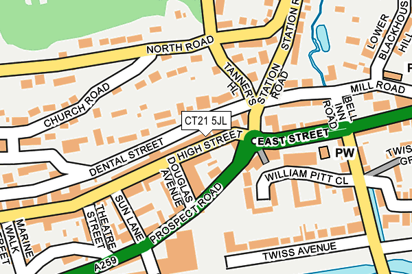 CT21 5JL map - OS OpenMap – Local (Ordnance Survey)