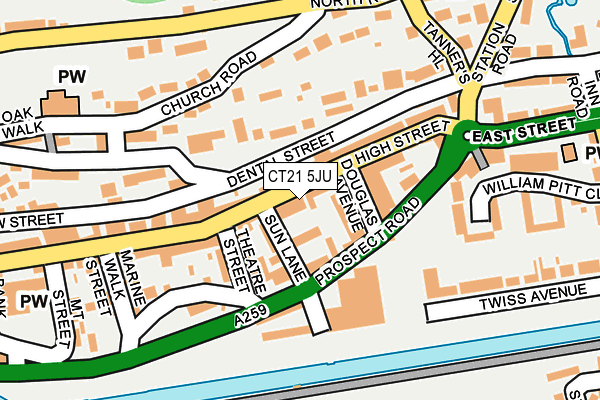 CT21 5JU map - OS OpenMap – Local (Ordnance Survey)