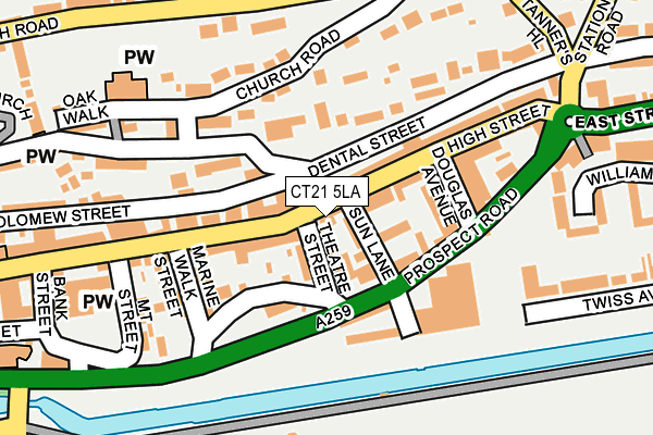 CT21 5LA map - OS OpenMap – Local (Ordnance Survey)