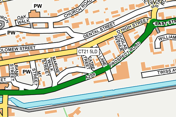 CT21 5LD map - OS OpenMap – Local (Ordnance Survey)
