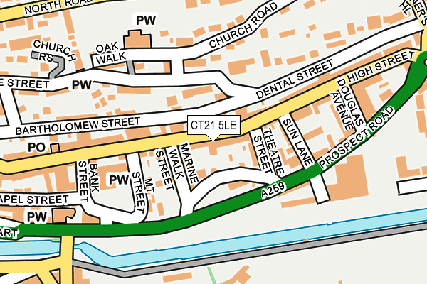 CT21 5LE map - OS OpenMap – Local (Ordnance Survey)