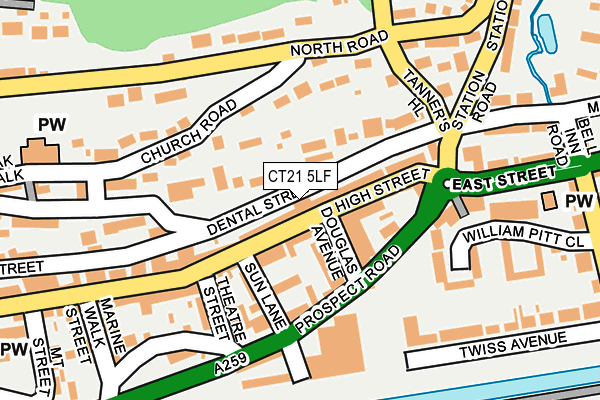 CT21 5LF map - OS OpenMap – Local (Ordnance Survey)